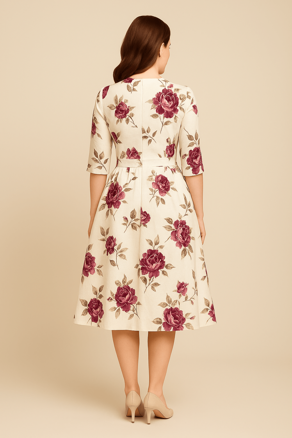 Malia | Women’s A-Line Dress – Floral Print & Elegant Vintage Style