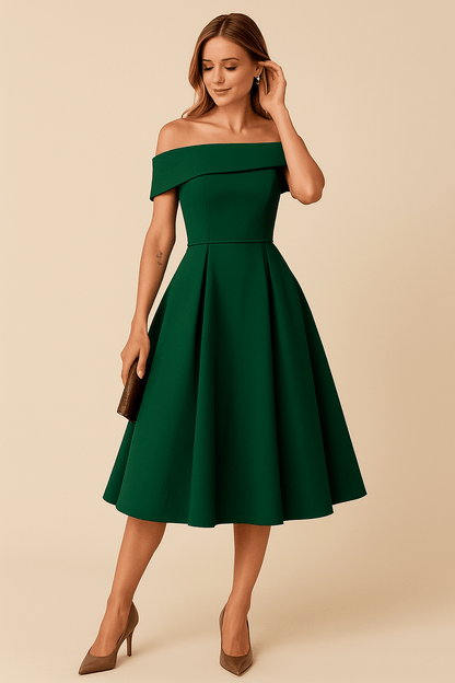 Anna | Women’s Off-Shoulder A-Line Dress – Elegant Fit for Formal Wear