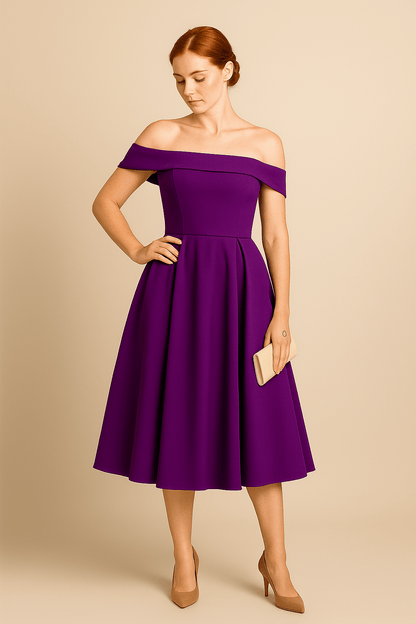Anna | Women’s Off-Shoulder A-Line Dress – Elegant Fit for Formal Wear
