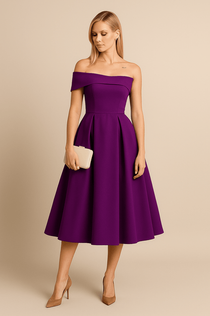 Anna | Women’s Off-Shoulder A-Line Dress – Elegant Fit for Formal Wear