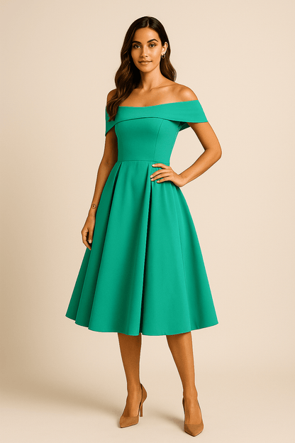 Anna | Women’s Off-Shoulder A-Line Dress – Elegant Fit for Formal Wear