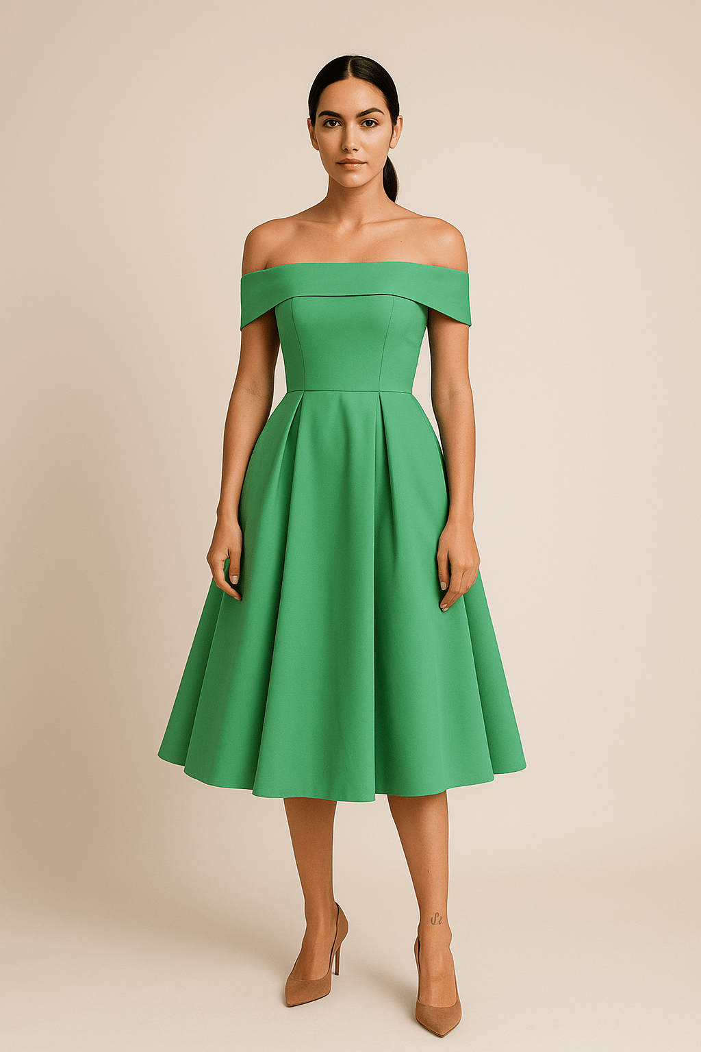 Anna | Women’s Off-Shoulder A-Line Dress – Elegant Fit for Formal Wear
