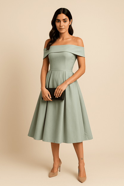 Anna | Women’s Off-Shoulder A-Line Dress – Elegant Fit for Formal Wear