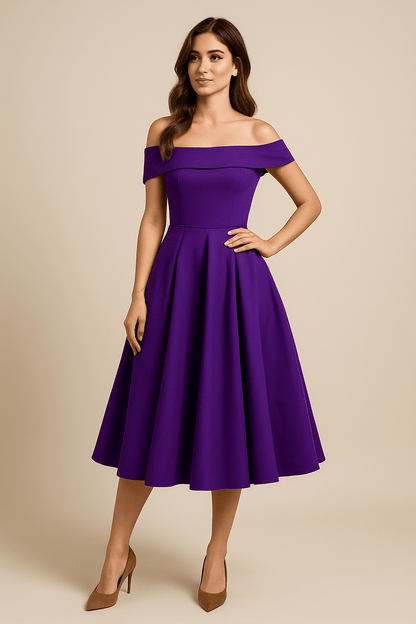 Anna | Women’s Off-Shoulder A-Line Dress – Elegant Fit for Formal Wear