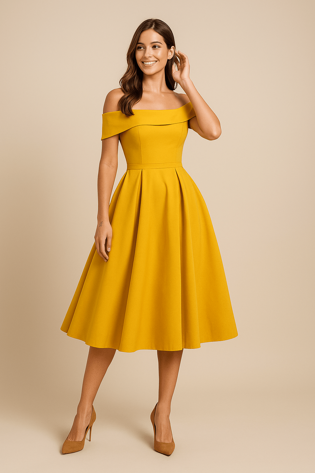 Anna | Women’s Off-Shoulder A-Line Dress – Elegant Fit for Formal Wear