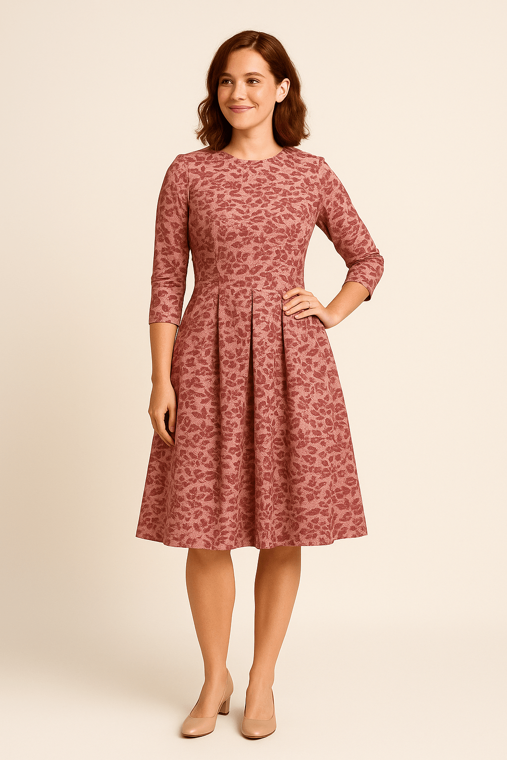 Malia | Women’s A-Line Dress – Floral Print & Elegant Vintage Style